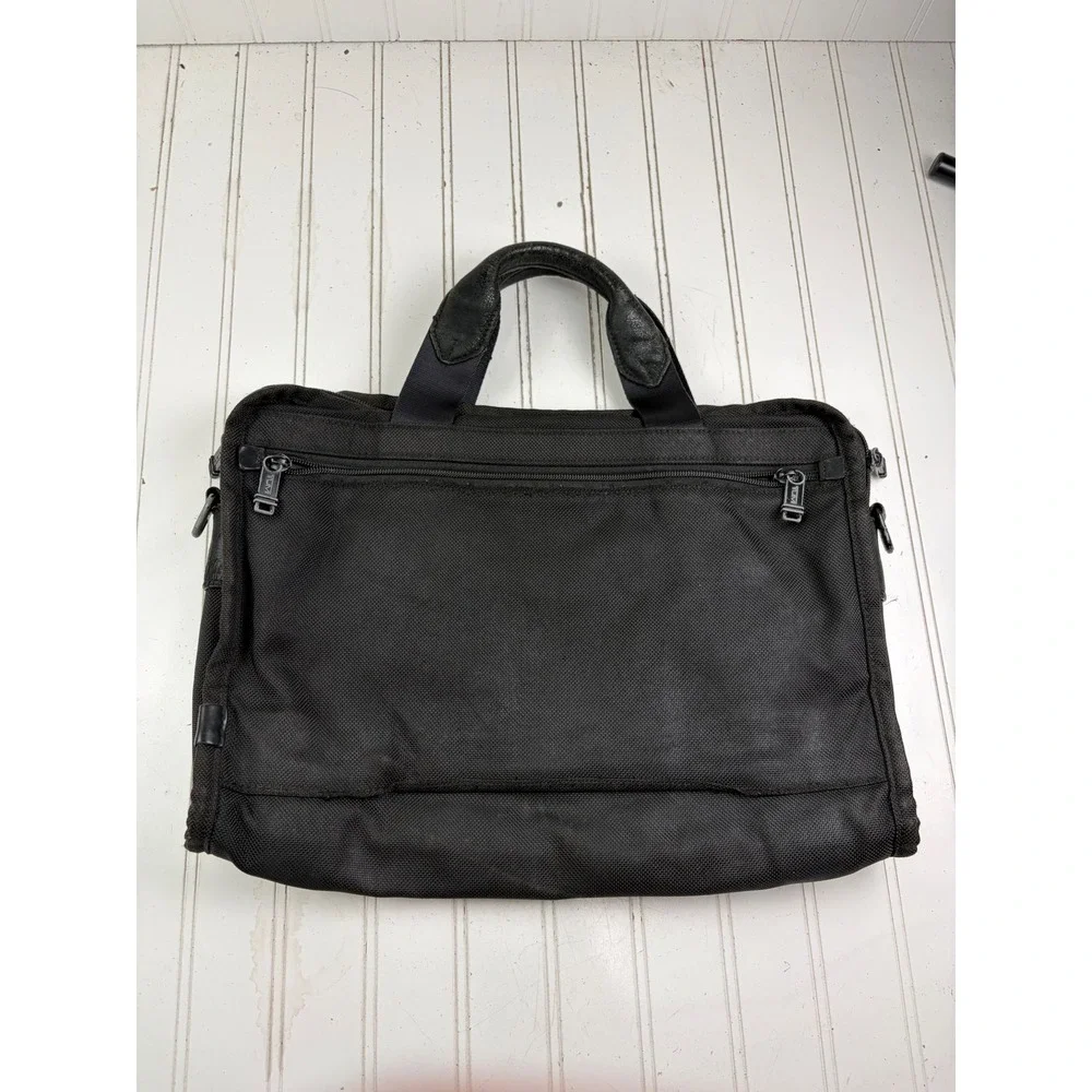TUMI Alpha 2 Black Nylon Business Briefcase Laptop Travel Carry-On Messenger Bag